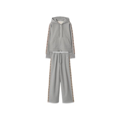 BURBERRY CHECK-TRIMMED COTTON SUIT 81189741